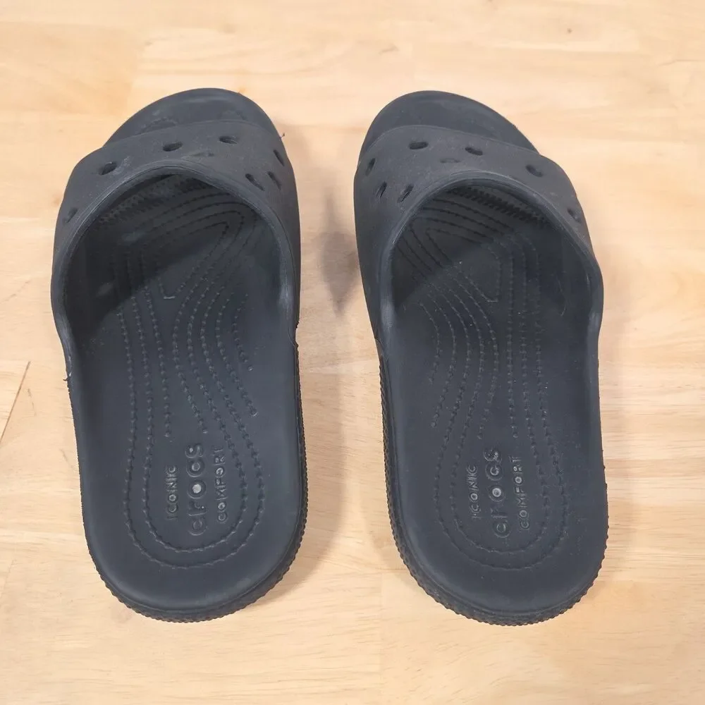 Crocs Classic Iconic Comfort Slides Mens Sz 9 Womens Sz 11 Sandals Unisex Adults